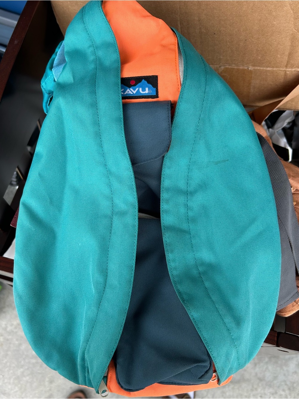 Kavu Teal and Orange Crossbody Sling Pack